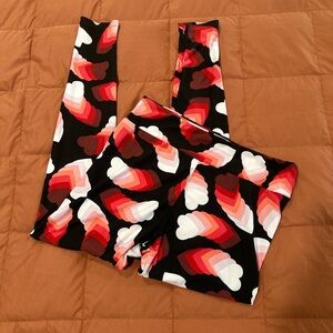 💛 2/$25! LuLaRoe Heart Pattern Leggings in Red and Pink
